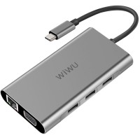 USB-концентратор Wiwu Apollo 10-in-1 USB-C (Grey)