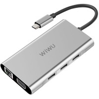 USB-концентратор Wiwu Apollo 10-in-1 USB-C (Silver)