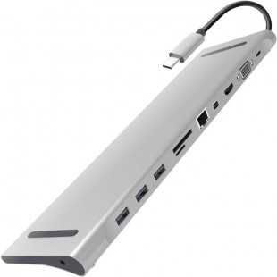 USB-концентратор Wiwu Apollo 11-in-1 USB-C (Silver) оптом