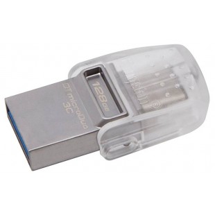 Внешний накопитель Kingston DataTraveler microDuo 3C USB 3.1/USB Type-C 128Gb DTDUO3C/128GB (Silver) оптом