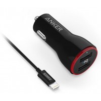 Автомобильное зарядное устройство Anker PowerDrive 2 & Lightning Cable (B2310011) для iPhone/iPad (Black/Red)