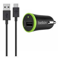 Автомобильное зарядное устройство Belkin Cable with Universal Car Charger USB-C to USB-A F7U002bt06-BLK (Black)