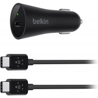 Автомобильное зарядное устройство Belkin Car Charger + USB-C cable F7U026bt04-BLK (Black)