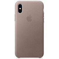 Чехол Apple Leather Case (MQT92ZM/A) для Apple iPhone X (Taupe)