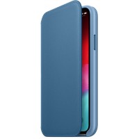 Чехол Apple Leather Folio (MRX02ZM/A) для iPhone Xs (Cape Cold Blue)