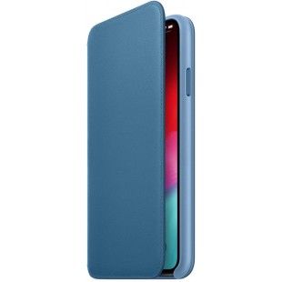 Чехол Apple Leather Folio (MRX52ZM/A) для iPhone Xs Max (Cape Cod Blue) оптом