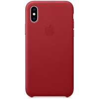 Чехол Apple Leather (MRWK2ZM/A) для iPhone Xs (PRODUCT RED)