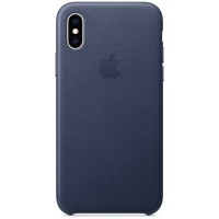 Чехол Apple Leather (MRWN2ZM/A) для iPhone Xs (Midnight Blue)