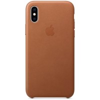 Чехол Apple Leather (MRWP2ZM/A) для iPhone Xs (Saddle Brown)