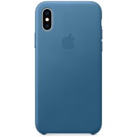 Чехол Apple Leather (MTET2ZM/A) для iPhone Xs (Cape Cod Blue)