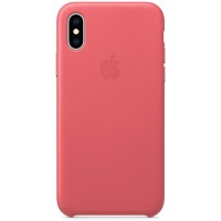 Чехол Apple Leather (MTEU2ZM/A) для iPhone Xs (Peony Pink)