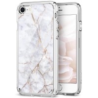 Чехол Spigen Ultra Hybrid 2 (054CS24049) для iPhone 7/8 (White Marble)