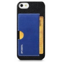 Чехол Vetti Prestige Series Leather Snap Card Holder для iPhone 5/5S/SE (Black/Vintage Shine Blue)