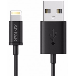 Дата-кабель для iPod, iPhone, iPad Anker Powerline 0.9m USB-Lightning A7101H12 (Black) оптом