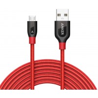 Кабель Anker Powerline+ 3 м (A8144H91) microUSB to USB-A (Red)