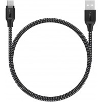 Кабель Aukey Braided Nylon (CB-AM1) microUSB to USB-A 1.2m (Black)