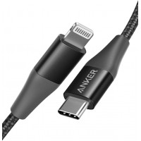 Кабель для iPod, iPhone, iPad Anker PowerLine+ II (A8652) Lightning/USB-C 0.9m (Black)