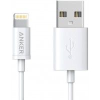 Кабель для iPod, iPhone, iPad Anker Powerline USB - Lightning A7101H22 0.9 m (White)