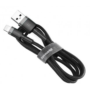 Кабель для iPod, iPhone, iPad Baseus Kevlar Cable USB For Lightning 2A 0.5M (Grey/Black) оптом