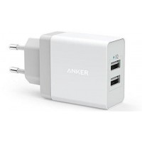 Сетевое зарядное устройство Anker PowerPort 2 24W A2021321 (White)