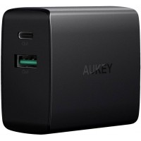 Сетевое зарядное устройство Aukey Wall Charger Dual Port USB-A/C PA-Y9 (Black)