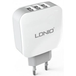 Сетевое зарядное устройство LDNIO 3 USB 3.4 A DL-AC70 (White) оптом