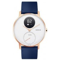 Умные часы Nokia Steel HR 36mm + Leather Wristband (Rose Gold/Blue)