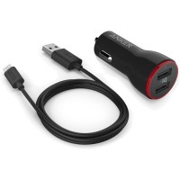 Автомобильное зарядное устройство Anker PowerDrive 2 (B2310012) + кабель micro-USB (1 метр) чёрное