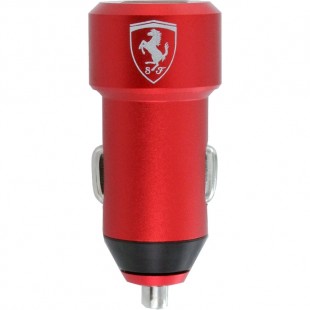 Автомобильное зарядное устройство Ferrari Aluminium Dual USB 4.8A красное оптом