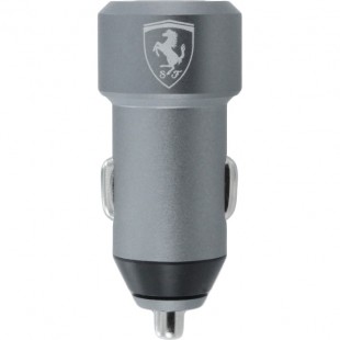 Автомобильное зарядное устройство Ferrari Aluminium Dual USB 4.8A серое оптом