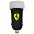 Автозарядка Ferrari Dual USB 2.1A + кабель micro-USB чёрная оптом