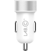 Автозарядка LAB.C Dual USB Car Charger A.L белый/серебристый (LABC-582-SV)