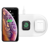 Беспроводное зарядное устройство Baseus Smart 3-in-1 Wireless Charger iPhone/Apple Watch/Airpods белое (WX3IN1-02)