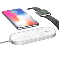 Беспроводное зарядное устройство Devia 2-in-1 Wireless Charger для iPhone/ Apple Watch/ Airpods белое