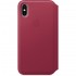 Чехол Apple Leather Folio для iPhone X «лесная ягода» (Berry) оптом