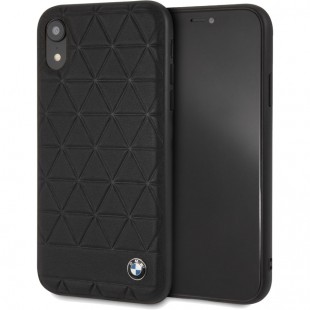 Чехол BMW Signature Embossed hexagon leather Hard для iPhone XR чёрный оптом