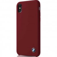 Чехол BMW Signature Liquid silicone Hard для iPhone X красный Burgundy