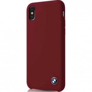 Чехол BMW Signature Liquid silicone Hard для iPhone X красный Burgundy оптом
