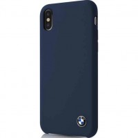 Чехол BMW Signature Liquid silicone Hard для iPhone X синий Navy