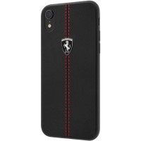 Чехол Ferrari Heritage W Leather Hard для iPhone Xr чёрный