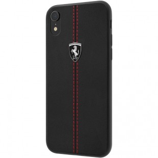 Чехол Ferrari Heritage W Leather Hard для iPhone Xr чёрный оптом