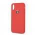 Чехол Ferrari Silicone Rubber Silver Logo Hard для iPhone Xr красный оптом