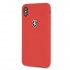 Чехол Ferrari Silicone Rubber Silver Logo Hard для iPhone Xs Max красный оптом