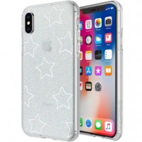 Чехол Incipio Design Series Classic для iPhone X/iPhone Xs серебристый (Glitter Star Cut Out)