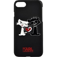 Чехол Karl Lagerfeld Choupette in love Hard PU для iPhone 7 (Айфон 7) чёрный