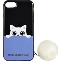 Чехол Karl Lagerfeld K-Peek A Boo Hard TPU для iPhone 7 (Айфон 7) чёрный/голубой