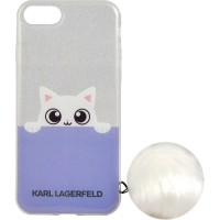 Чехол Karl Lagerfeld K-Peek A Boo Hard TPU для iPhone 7 (Айфон 7) прозрачный/голубой