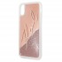 Чехол Karl Lagerfeld Liquid Glitter «Karl Signature» для iPhone X прозрачный/розовое золото оптом