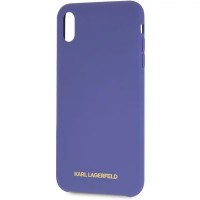 Чехол Karl Lagerfeld Silicone collection «Gold logo» для iPhone XR фиолетовый