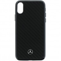 Чехол Mercedes Dynamic Real Carbon Hard для iPhone X чёрный